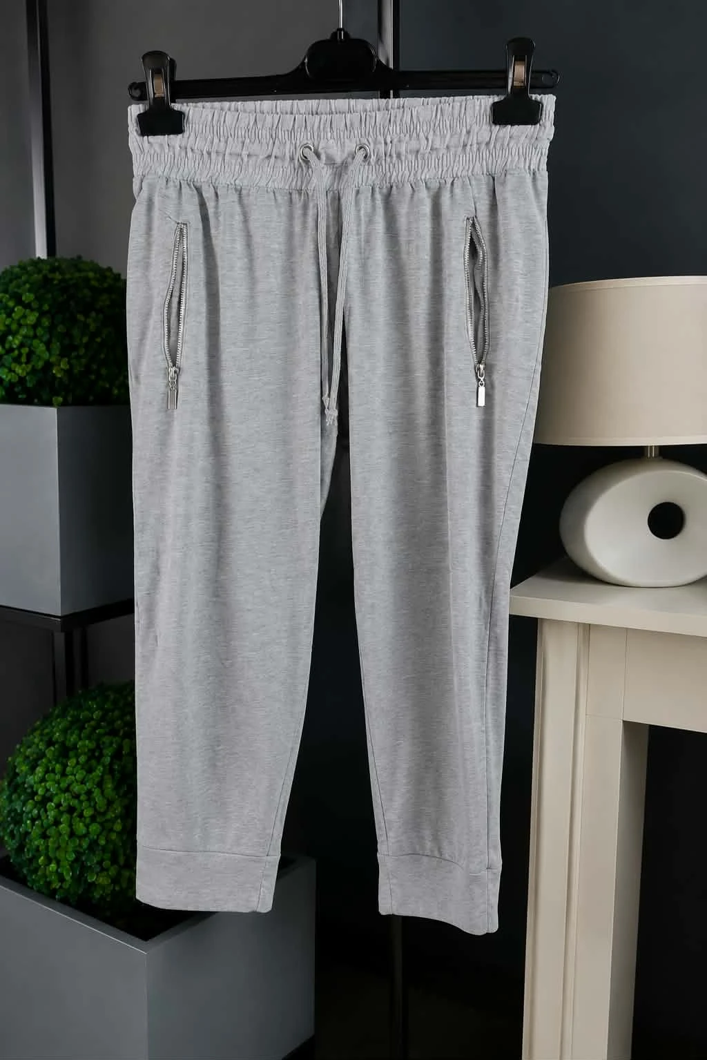 Pantacourt gris taille élastique
